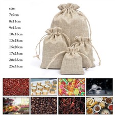 5/10Stück Leinensäckchen Schmuckbeutel Geschenkbeutel Jute Beutel Gastgeschenk