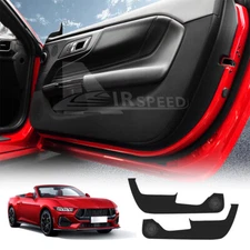 For Ford Mustang 2024-2025 Car Door Anti-Kick Pad Stickers Trim Leather Black