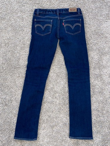 Levis Skinny Jeans Girls Youth Size 8 Regular Blue Adjustable Waist (20) - Picture 2 of 10