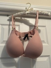 EUC Victoria's Secret Uplift Plunge Push Up Bra Light Pink/Peach 36D D146