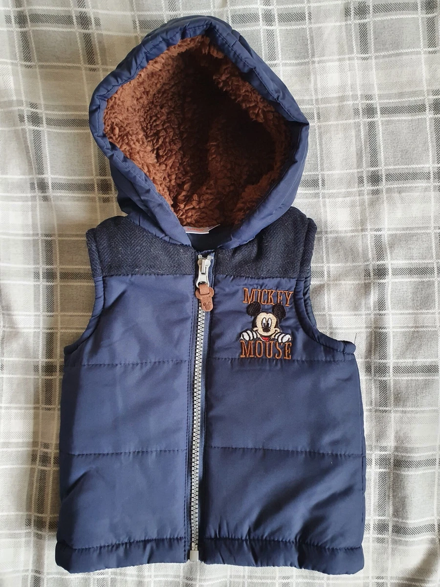 Disney Baby Beautiful Dark Blue Mickey Mouse Zip up Hoodie Waist