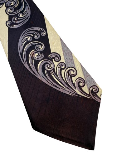 Vintage 1940s Tie Men's Neck Ties Swing Neckties 1930s Brown Wide Rayon 52X4" - Picture 9 of 10