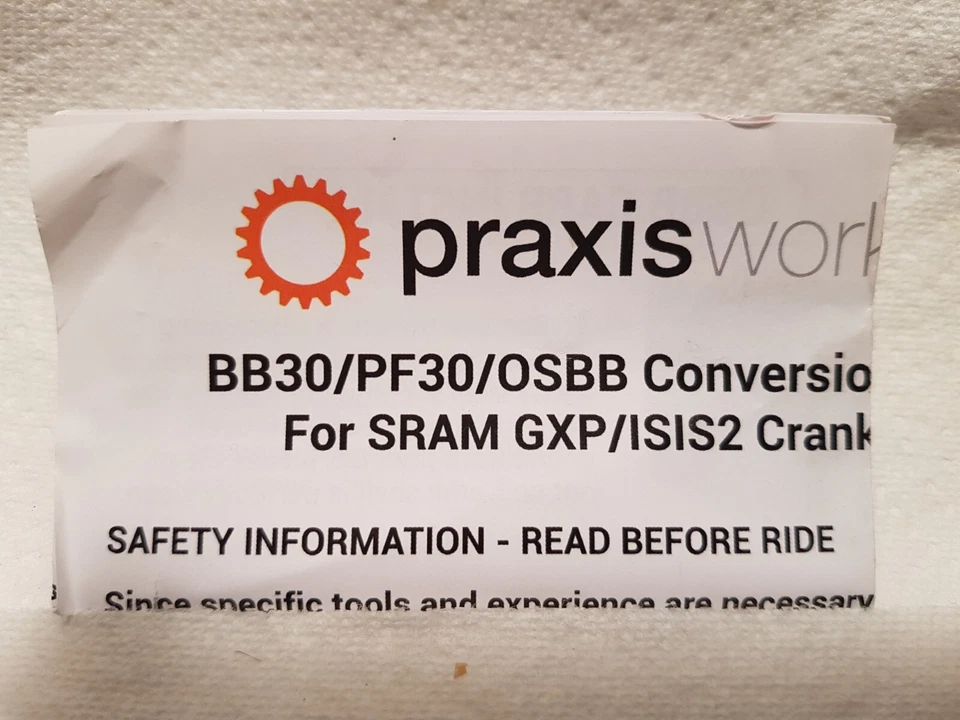 Praxis BB30 PF30 Conversion Bottom Bracket to  SRAM GXP ISIS2 73mm MTB Crankset - Image 2 of 4
