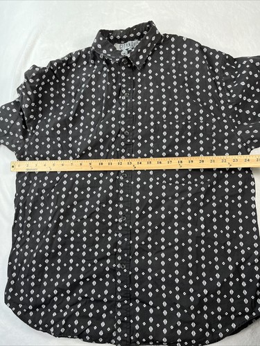 VTG Gitano Shirt Mens L Black White Button Front Southwest Inspired - Picture 8 of 16