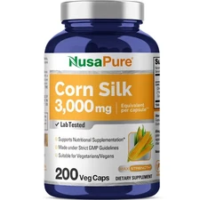 NusaPure Corn Silk Extract 3,000 mg per caps - 200 Veggie Caps Vegan