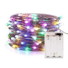 100 Multicolour Micro LED Bulb Copper Wire Led String Light 10M Long Battery Pwr