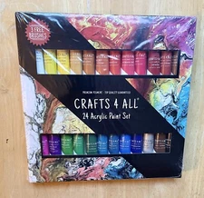 Charope, Inc. Crafts For All 24 Acrylic Paint Set with 3 Brushes - NEW/NIP