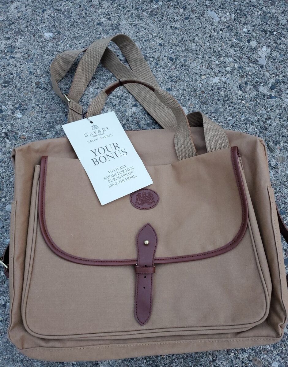 Vintage 90s Ralph Lauren Safari Bag Canvas And Leather Vintage 90s Ralph Lauren Safari Bag Canvas And Leather