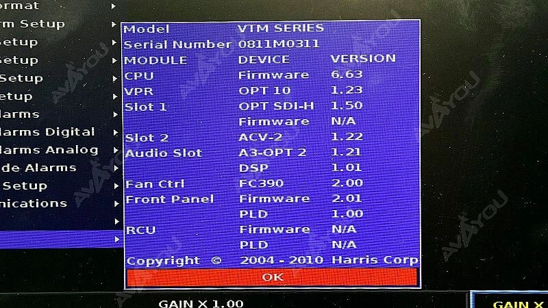 Monitor vectorial Harris Videotek VTM-4100 PKG forma de onda Opt 10 SD/HD A3-OPT-2 ACV-2 Foto 4 de 4