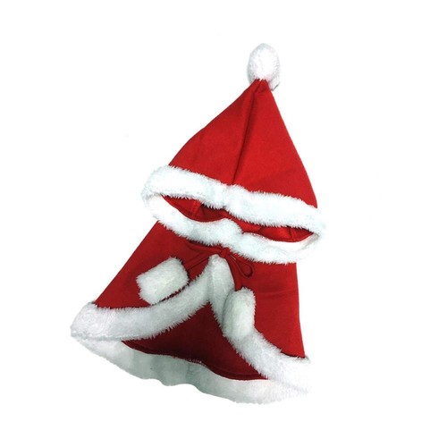 Pet Winter Cloak Pet Red Cape Cat Winter Polyester Clothes Puppy Hooded Coat