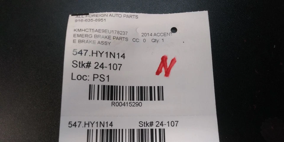 11 12 13 14 MANIJA DE FRENO DE EMERGENCIA HYUNDAI ACCENT OEM 59710-1R000 Foto 4 de 4