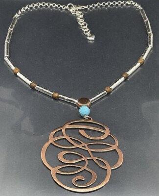 Brighton Skribbel Women s Pendant Necklace Silver Plated Copper Beaded 16-18 