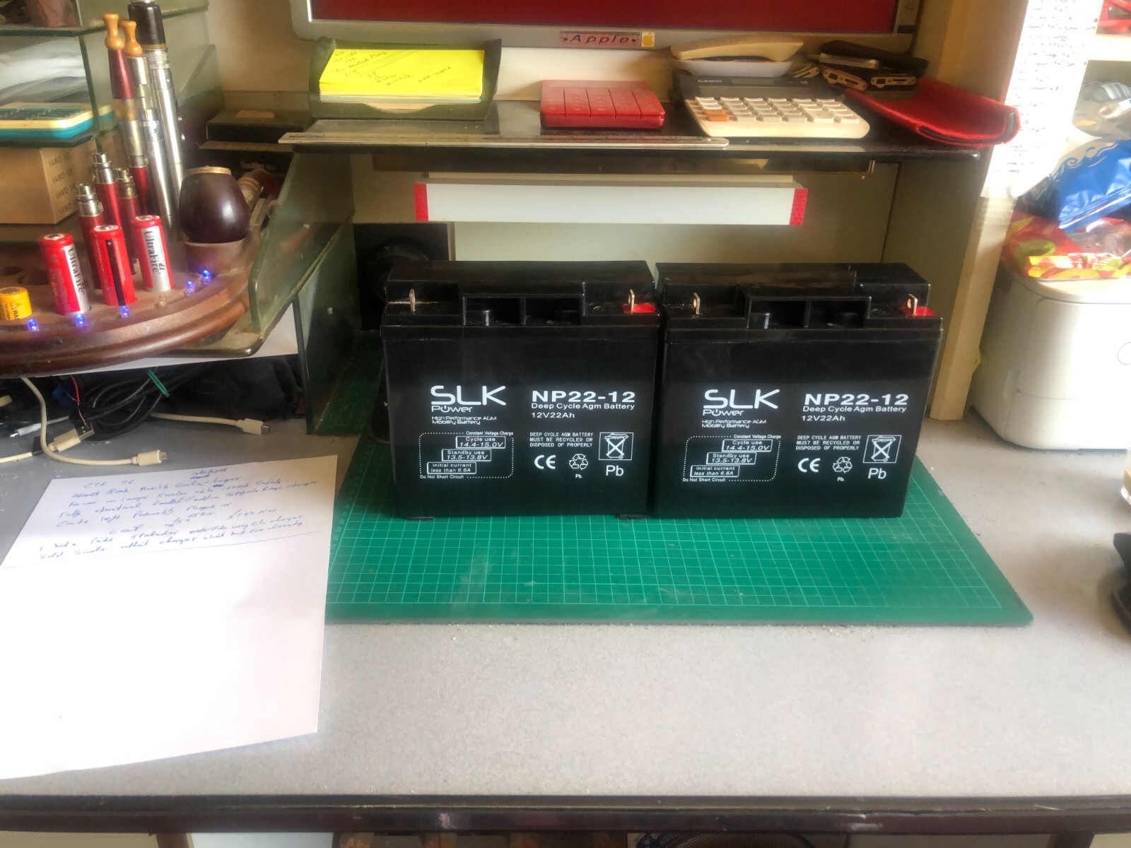 2 SLK NP2212 mobility scooter batteries 12v 22ah Excellent condition