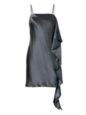 Banana Republic Heritage Side-Ruffle Slip Dress, Size XL Mink Gray