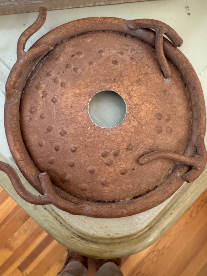 Lámpara de techo eléctrica vintage de 3 brazos de bronce Foto 4 de 4