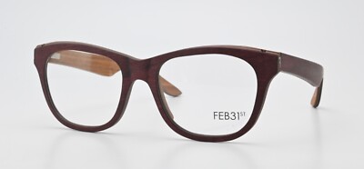 FEB31ST Brille Febe NNNN006752C001 Quadratisch Rund Rotbraun Holz Handgefertigt