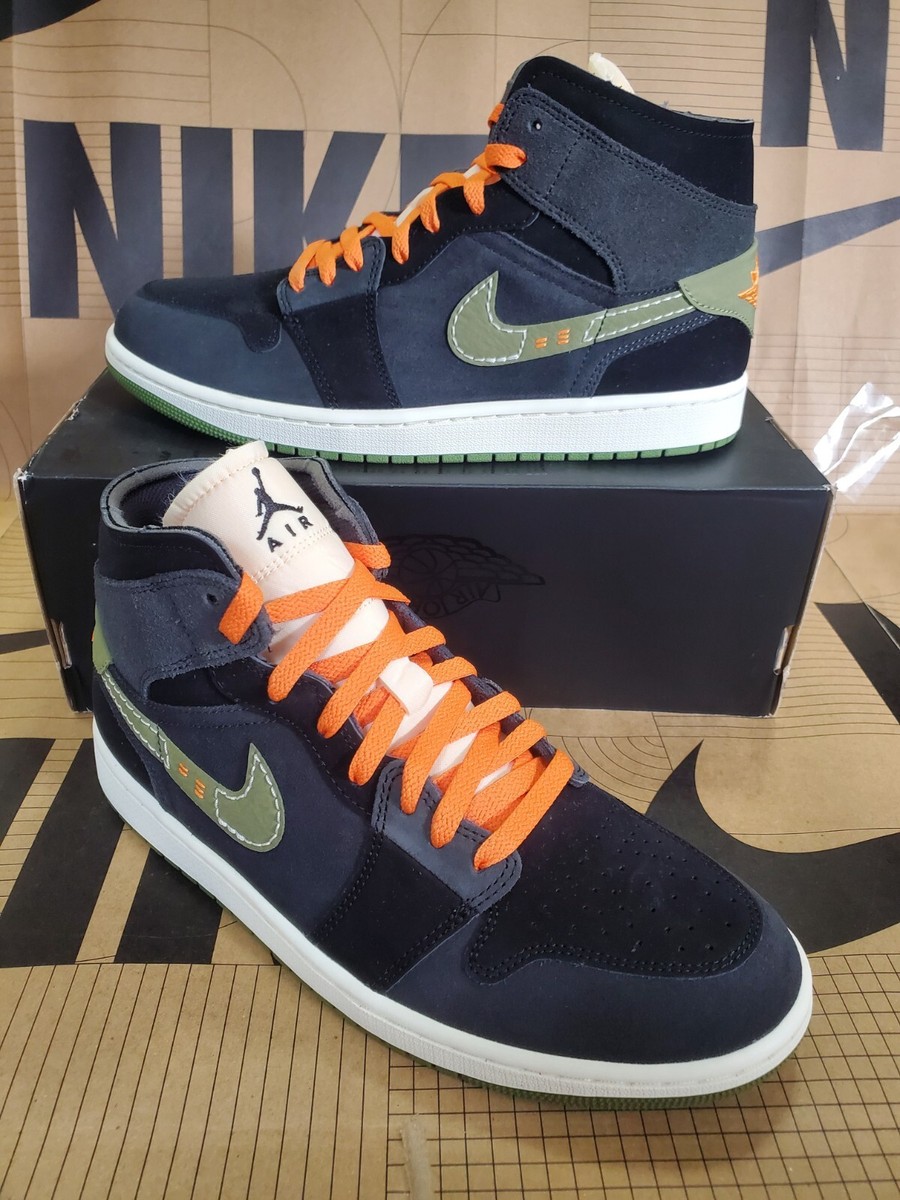 靴 28cm AIR JORDAN 1 MID SE CRAFTFD6817-003 Nike Air Jordan 1 MID SE Craft Anthracite Olive Fd6817-003