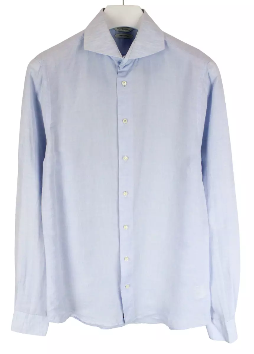 SUITSUPPLY Linen Cotton Extra Slim Fit Formal Shirt Men s 39 7