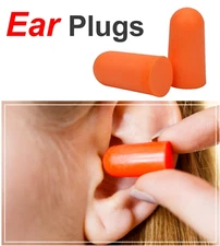 8 Pcs Ear Plugs Soft Orange Foam Sleep Travel Noise Cancellation Earplugs NGL