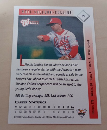 1994 Futera Australian Baseball League ABL - Sydney Blues and Waverley Reds - Picture 35 of 45