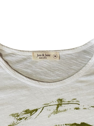 Jess & Jane Size Medium Tunic White Mineral Washed Floral Artsy Watercolor - Picture 5 of 5