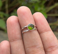 Peridot Gemstone Ring Solid 925 Silver Handmade Lovely Boho Ring All Size SR544