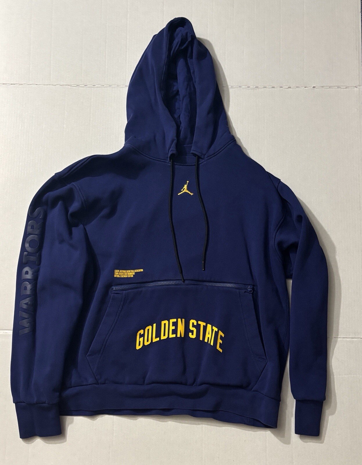 Nike Jordan Men’s Golden State Warriors NBA Fleece Pullover Hoodie Size XL