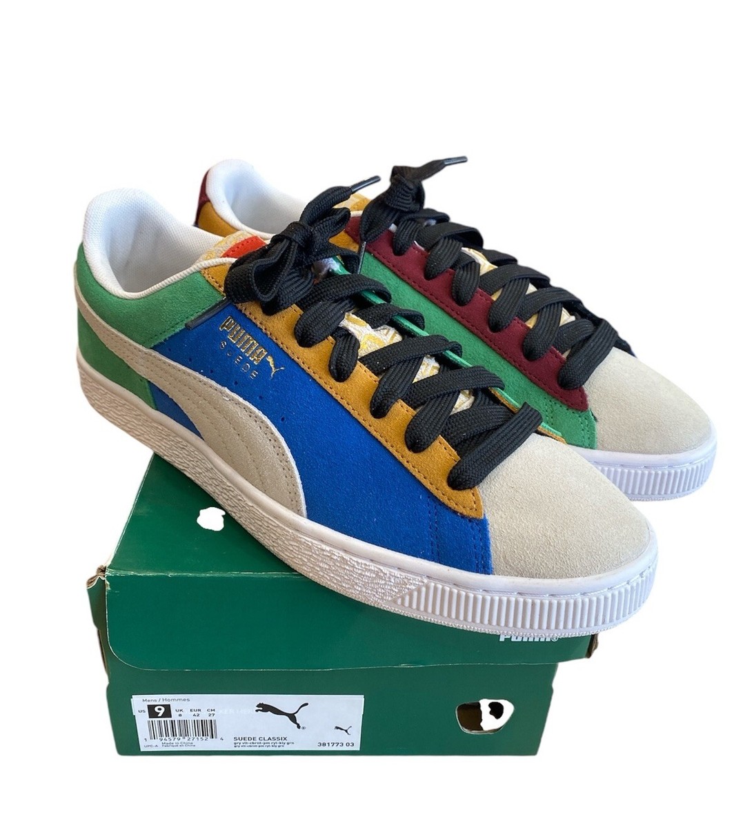1682) Puma Suede Classix Multi Color Sneakers Shoes 381773-03
