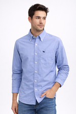 Abercrombie Blue Button Down Shirt Mens Long Sleeve Classic Fit Cotton