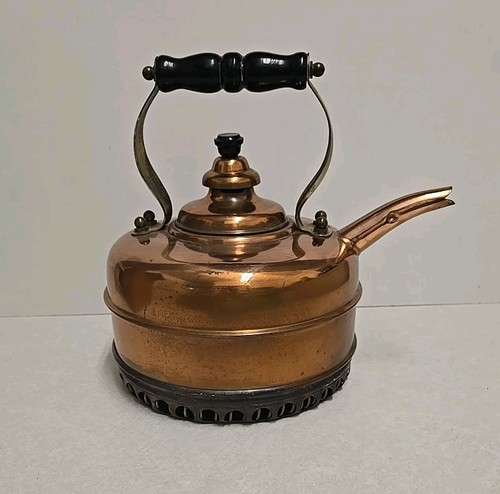 Vintage Simplex Patent Solid Copper Tea Kettle 400709-402190 England Whistling