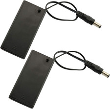 2PCS 9V Battery Holder with ON/Off Switch and 5.5 x 2.1mm DC Plug Lead Wire for
