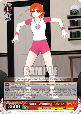 Nora: Winning Advice - RWBY/WX03-067 - C Near Mint Weiss Schwarz RWBY