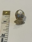 Vintage Gold Tone Angel Tie Tack Faux Pearl Lapel Pin Guardian Angel — photo 3