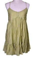 Forever 21 Women’s Green Y2K Tiered Ruffle Boho Hippie Festival Babydoll Dress M