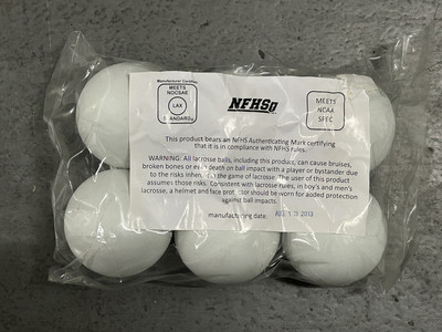 New Sealed STX White Lacrosse Balls 6 Pack