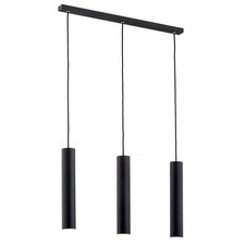 3-light Pendant Light - Black Steel Gu10 Max 5w