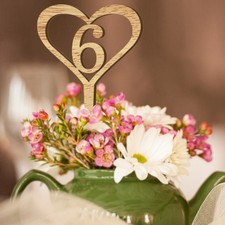 1-10 Table Number Cards, Wooden Wedding Table Decoration, 10Pcs