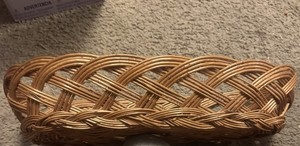 Vintage Oval Wicker Basket 15” X 6.5”