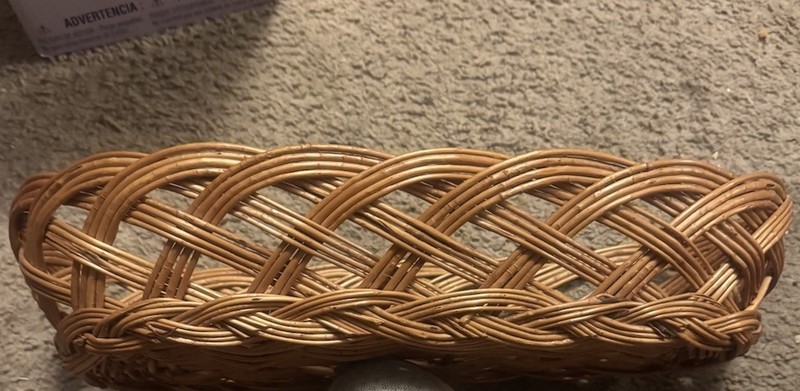 Vintage Oval Wicker Basket 15” X 6.5”