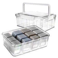 DEDC Trading Card Storage Box Plastic With 12 Compartment, Moistureproof Airt...