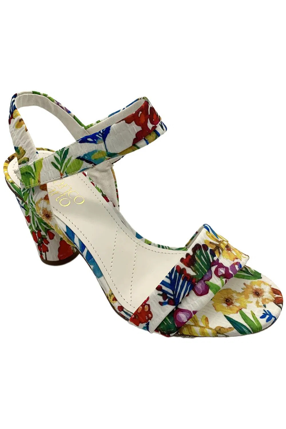 Franco Sarto Womens Osmina Block Heel Slingback Sandal Multi