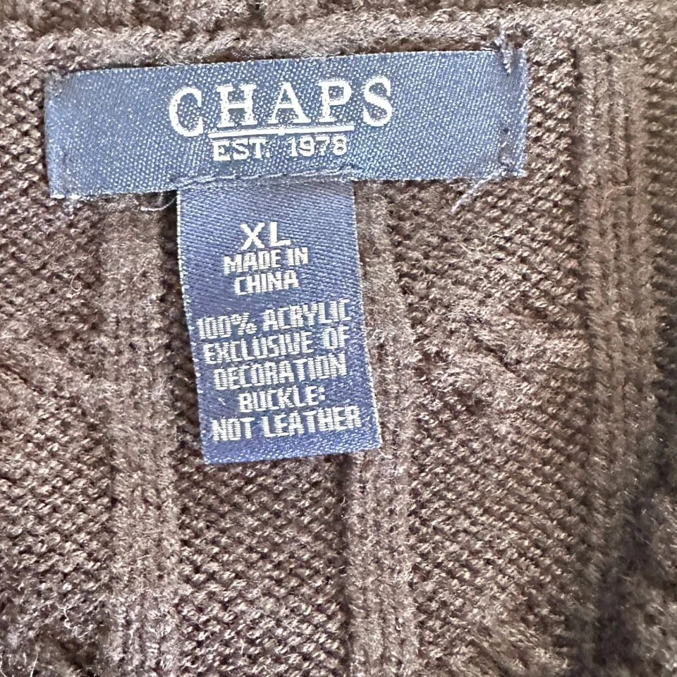 Vestido Suéter Chaps Negro Tejido con Cable Mantón Cuello XL Foto 3 de 4