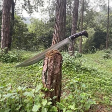 Custom Handmade Carbon Steel Blade Mustang Machete Sword | Hunting Sword Camping