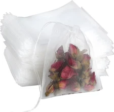 100 Pcs Loose Tea Bags Filter Disposable 2.75 x 2.36 inches, Clear 