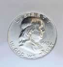 1963-D Franklin Half Dollar 50c MS66 100% White! Certified