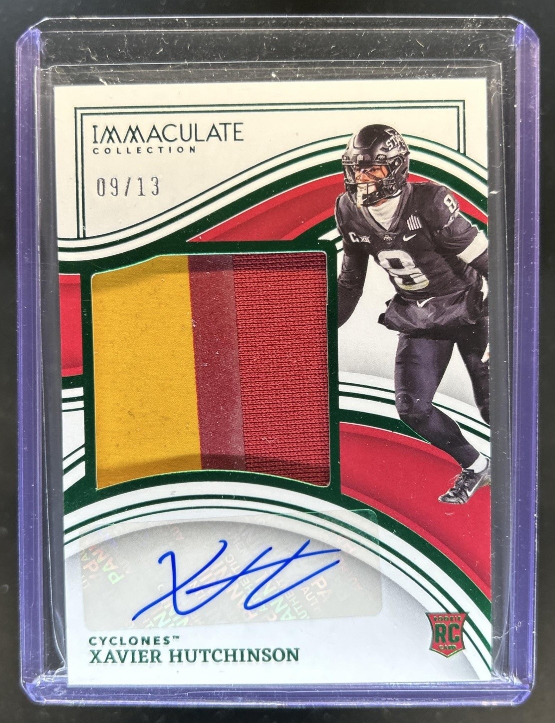 Xavier Hutchinson Panini Immaculate Collection Collegiate Rookie Patch Autographs #17 Emerald