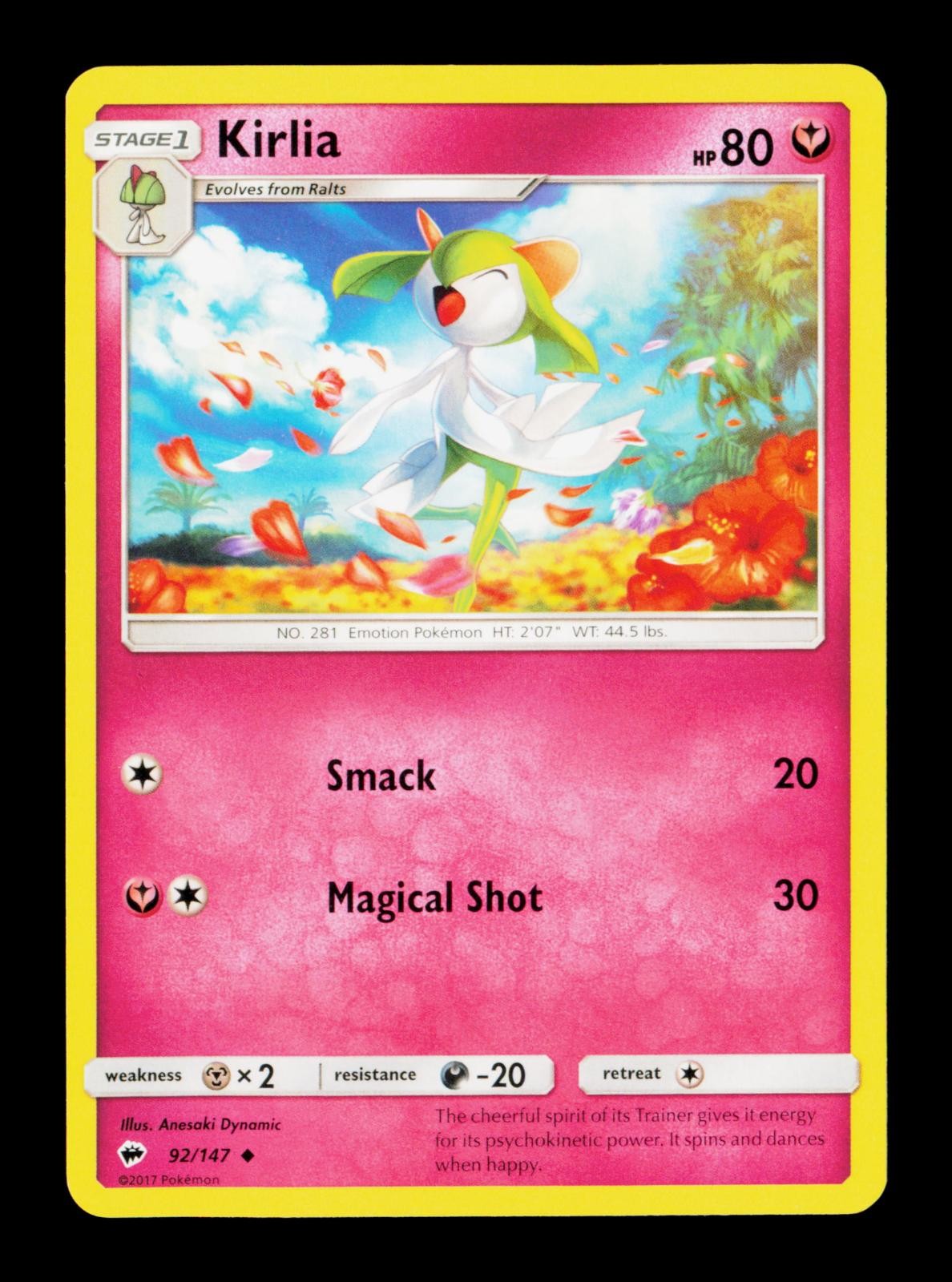 Kirlia 92/147 Uncommon Burning Shadows Pokemon Near Mint