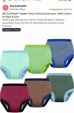 BIG ELEPHANT Toddler Training Pants Underwear 100 Cotton Multicolor 6 Pack 9Y