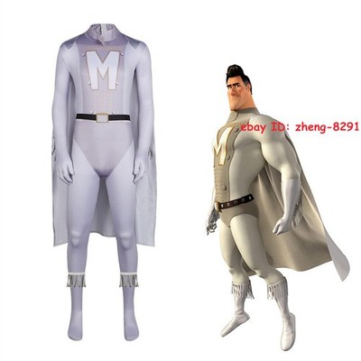 Megamind Metro Man Jumpsuit Cosplay Bodysuit Halloween Costume Zentai Catsuits