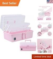 Versatile 13-Inch Art  Craft Storage Box with 7 Compartments - Durable Design